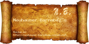 Neuhauser Barnabás névjegykártya